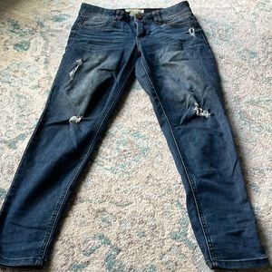 Democracy size 6 ripped dark blue jeans